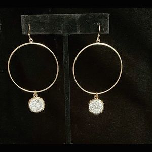 Goldtone Quartz Drop Earrings